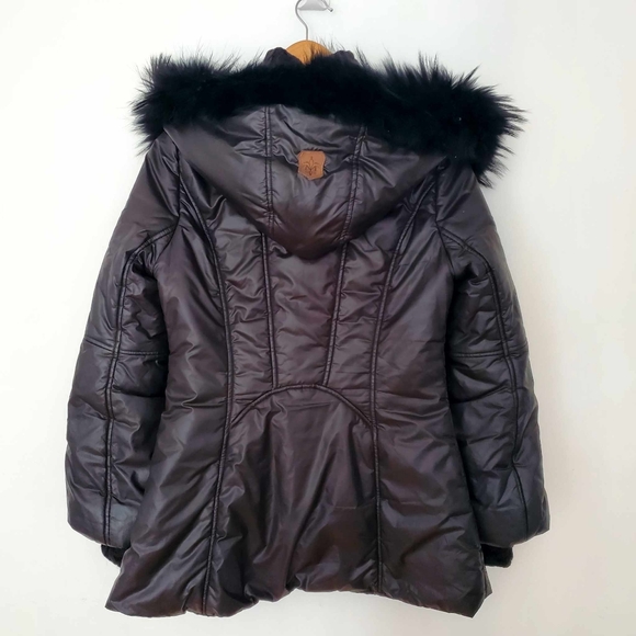 Mackage Black Nylon Double Zip Hood Lined Parka With Black Fur Collar S - Picture 3 of 10